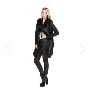 Helmut Lang leather fur coat, P
